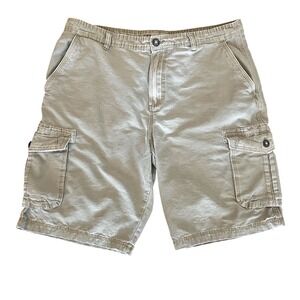 BKE Buckle Warren Cargo Shorts Mens 36x12 Beige Cotton Athletic Fit Rugged